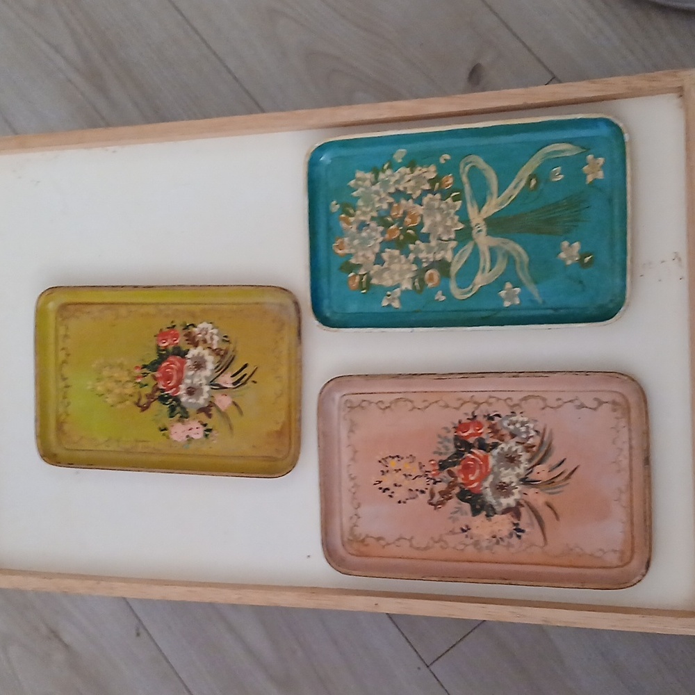 Set of  3 Vintage Japanese snack trays